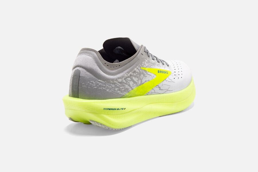 Brooks Hyperion Elite 2 Spikes Shoes Womens White/Grey/Green 081375-GBY